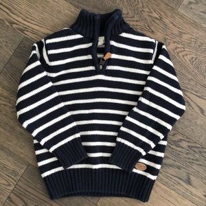 H&M blue and white striped sweater with mock neck for boys (size 2-4)
